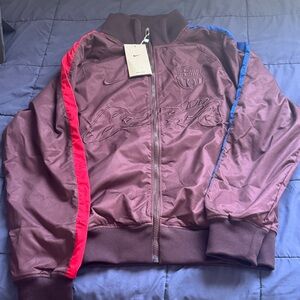 Nike Maroon FC Barcelona x Travis Scott Jacket Cactus Jack Men’s Small